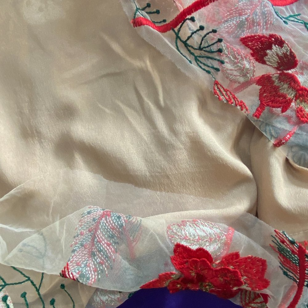 📌Simgent Mesh Dress Embroidery Flower Elegant Festive Lace Dress - Picture 13 of 16